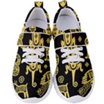 Mexican Culture Golden Tribal Icons Women s Velcro Strap Shoes
