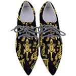 Mexican Culture Golden Tribal Icons Pointed Oxford Shoes