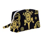 Mexican Culture Golden Tribal Icons Wristlet Pouch Bag (Medium)
