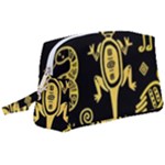 Mexican Culture Golden Tribal Icons Wristlet Pouch Bag (Large)