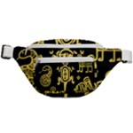 Mexican Culture Golden Tribal Icons Fanny Pack