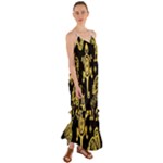 Mexican Culture Golden Tribal Icons Cami Maxi Ruffle Chiffon Dress