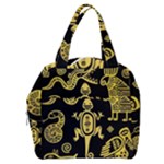Mexican Culture Golden Tribal Icons Boxy Hand Bag