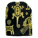 Mexican Culture Golden Tribal Icons Drawstring Pouch (3XL)
