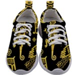 Mexican Culture Golden Tribal Icons Kids Athletic Shoes