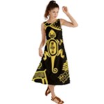 Mexican Culture Golden Tribal Icons Summer Maxi Dress