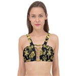 Mexican Culture Golden Tribal Icons Cage Up Bikini Top