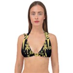 Mexican Culture Golden Tribal Icons Double Strap Halter Bikini Top