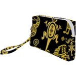 Mexican Culture Golden Tribal Icons Wristlet Pouch Bag (Small)