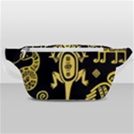 Mexican Culture Golden Tribal Icons Waist Bag 