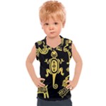 Mexican Culture Golden Tribal Icons Kids  Sport Tank Top