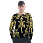 Mexican Culture Golden Tribal Icons Men s Long Sleeve Raglan T-Shirt