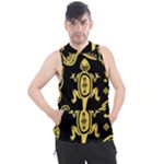 Mexican Culture Golden Tribal Icons Men s Sleeveless Hoodie