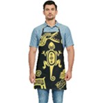 Mexican Culture Golden Tribal Icons Kitchen Apron