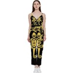 Mexican Culture Golden Tribal Icons V-Neck Camisole Jumpsuit