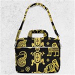 Mexican Culture Golden Tribal Icons MacBook Pro 13  Shoulder Laptop Bag 