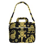 Mexican Culture Golden Tribal Icons MacBook Pro 16  Shoulder Laptop Bag