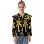 Mexican Culture Golden Tribal Icons Kids  Peter Pan Collar Blouse