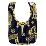 Mexican Culture Golden Tribal Icons Baby Bib