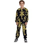 Mexican Culture Golden Tribal Icons Kids  Sweatshirt set