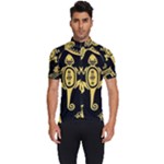 Mexican Culture Golden Tribal Icons Men s Short Sleeve Cycling Jersey