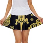 Mexican Culture Golden Tribal Icons Women s Skort
