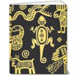 Mexican Culture Golden Tribal Icons 8  x 10  Hardcover Notebook