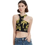 Mexican Culture Golden Tribal Icons Cut Out Top