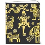 Mexican Culture Golden Tribal Icons 8  x 10  Softcover Notebook