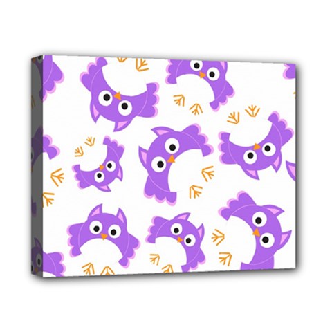 Purple Owl Pattern Background Canvas 10  x 8  (Stretched) from ArtsNow.com