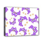 Purple Owl Pattern Background Canvas 10  x 8  (Stretched)
