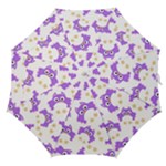 Purple Owl Pattern Background Straight Umbrellas