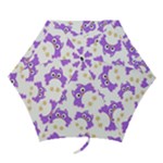 Purple Owl Pattern Background Mini Folding Umbrellas