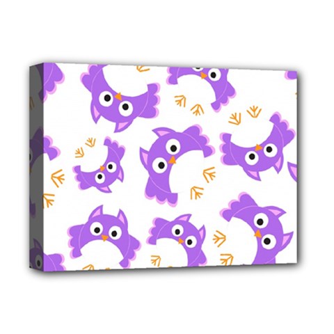 Purple Owl Pattern Background Deluxe Canvas 16  x 12  (Stretched)  from ArtsNow.com