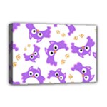 Purple Owl Pattern Background Deluxe Canvas 18  x 12  (Stretched)