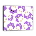 Purple Owl Pattern Background Deluxe Canvas 20  x 16  (Stretched)