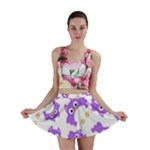 Purple Owl Pattern Background Mini Skirt