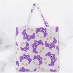 Purple Owl Pattern Background Grocery Tote Bag