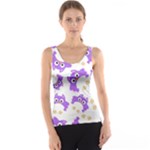 Purple Owl Pattern Background Women s Basic Tank Top