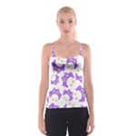 Purple Owl Pattern Background Spaghetti Strap Top