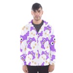 Purple Owl Pattern Background Men s Hooded Windbreaker