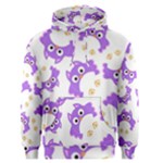 Purple Owl Pattern Background Men s Core Hoodie