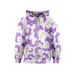 Purple Owl Pattern Background Kids  Zipper Hoodie
