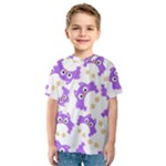 Purple Owl Pattern Background Kids  Sport Mesh T-Shirt