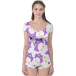 Purple Owl Pattern Background Boyleg Leotard 