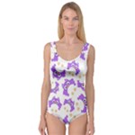 Purple Owl Pattern Background Princess Tank Leotard 