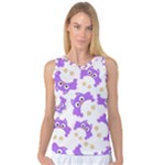 Purple Owl Pattern Background Women s Basketball Tank Top