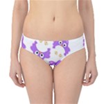 Purple Owl Pattern Background Hipster Bikini Bottoms