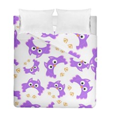 Purple Owl Pattern Background Duvet Cover Double Side (Full/ Double Size) from ArtsNow.com