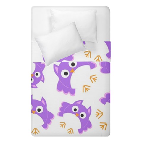 Purple Owl Pattern Background Duvet Cover Double Side (Single Size) from ArtsNow.com